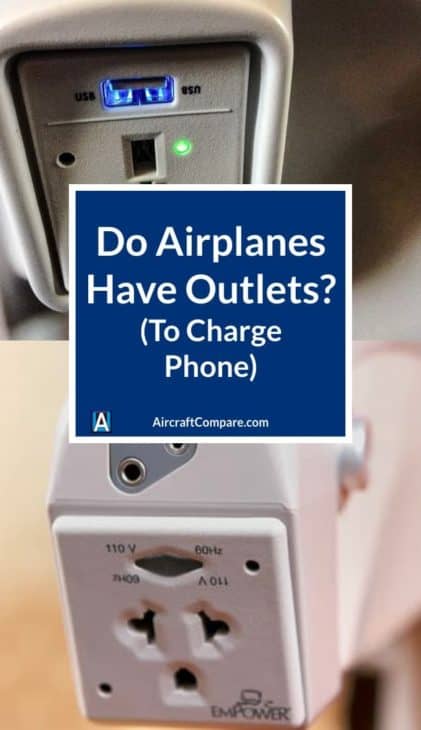 os aviões têm tomadas para carregar um PIN de telefone?