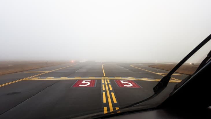 Foggy Line Up and Wait Runway 5