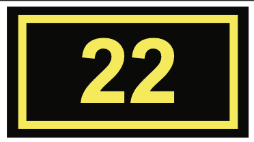 Znak lokalizacyjny Droga startowa 22